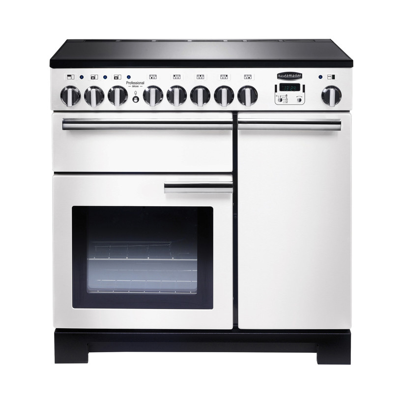 Rangemaster Professional Deluxe 90 Induction White with Chrome trim Rangemaster Professional Deluxe 90 Induction White with Chrome trim