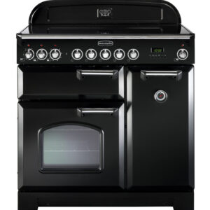 Rangemaster Classic Deluxe 90 Induction Black with Chrome trim