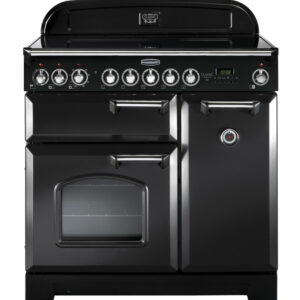 Rangemaster Classic Deluxe 90 Induction Charcoal Black with Chrome trim