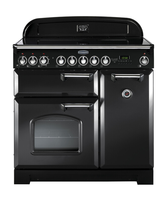 Rangemaster Classic Deluxe 90 Induction Charcoal Black with Chrome trim Rangemaster Classic Deluxe 90 Induction Charcoal Black with Chrome trim