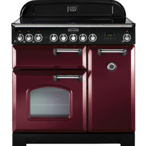 Rangemaster Classic Deluxe 90 Induction Cranberry with Chrome trim