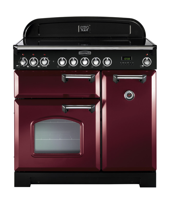 Rangemaster Classic Deluxe 90 Induction Cranberry with Chrome trim Rangemaster Classic Deluxe 90 Induction Cranberry with Chrome trim