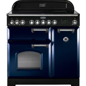 Rangemaster Classic Deluxe 90 Induction Regal Blue with Chrome trim