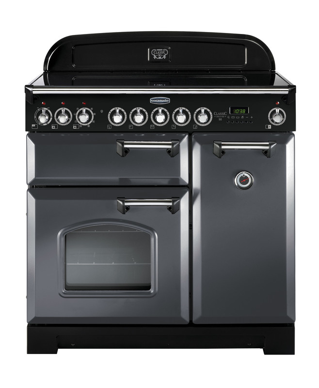 Rangemaster Classic Deluxe 90 Induction Slate with Chrome trim
