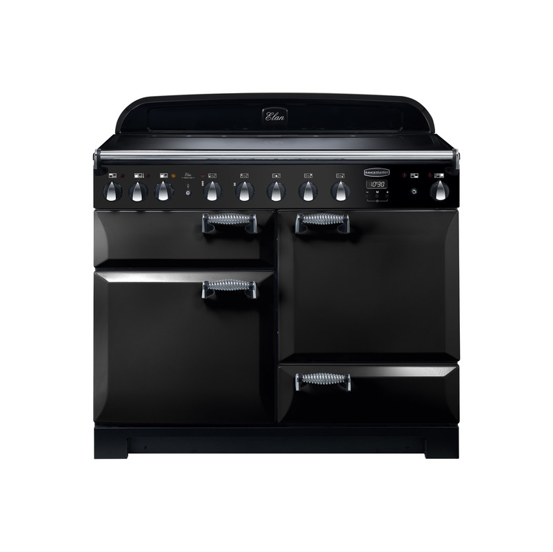 Rangemaster Elan Deluxe 110 Induction Black with Chrome trim