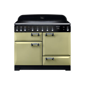 Rangemaster Elan Deluxe 110 Induction Olive Green with Chrome trim