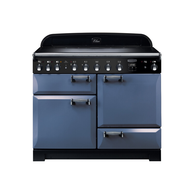 Rangemaster Elan Deluxe 110 Induction Stone Blue with Chrome trim