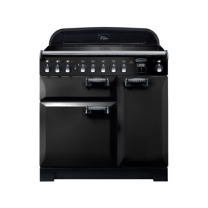 Rangemaster Elan Deluxe 90 Induction Black with Chrome trim