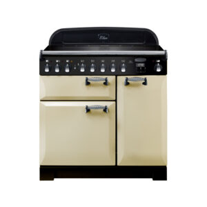 Rangemaster Elan Deluxe 90 Induction Cream with Chrome trim