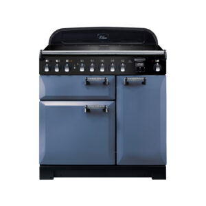 Rangemaster Elan Deluxe 90 Induction Stone Blue with Chrome trim