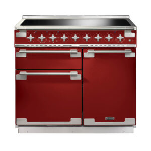 Rangemaster Elise 100 Induction Cherry Red with Brushed Nickel trim