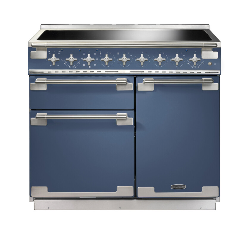 Rangemaster Elise 100 Induction Stone Blue with Brushed Nickel trim