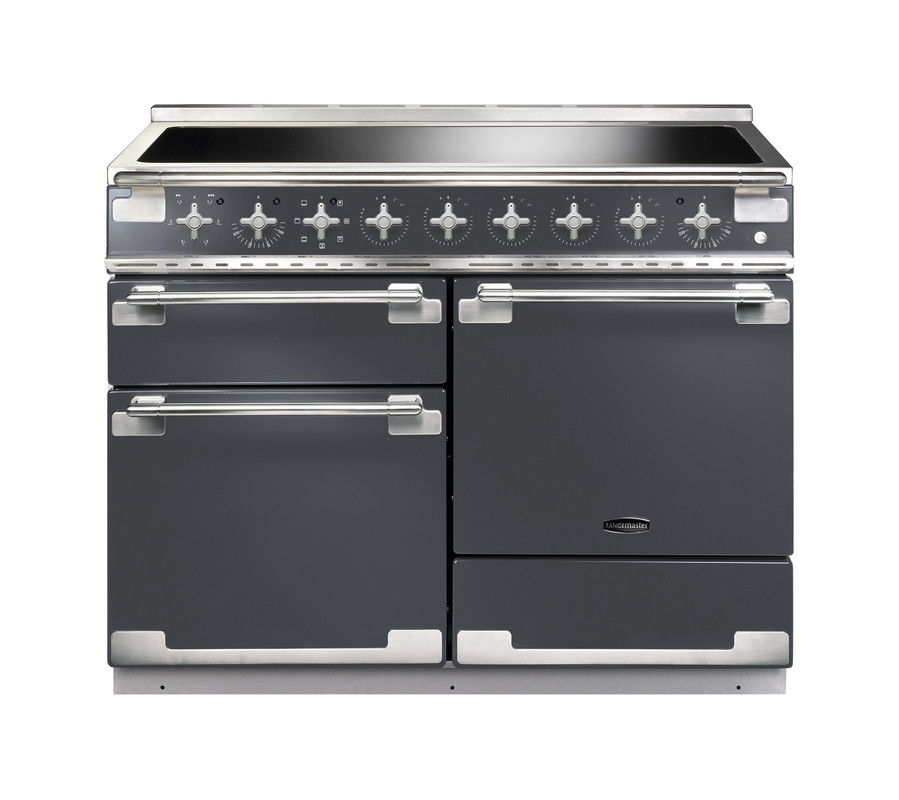 Rangemaster Elise 110 Induction Slate with Brushed Nickel trim