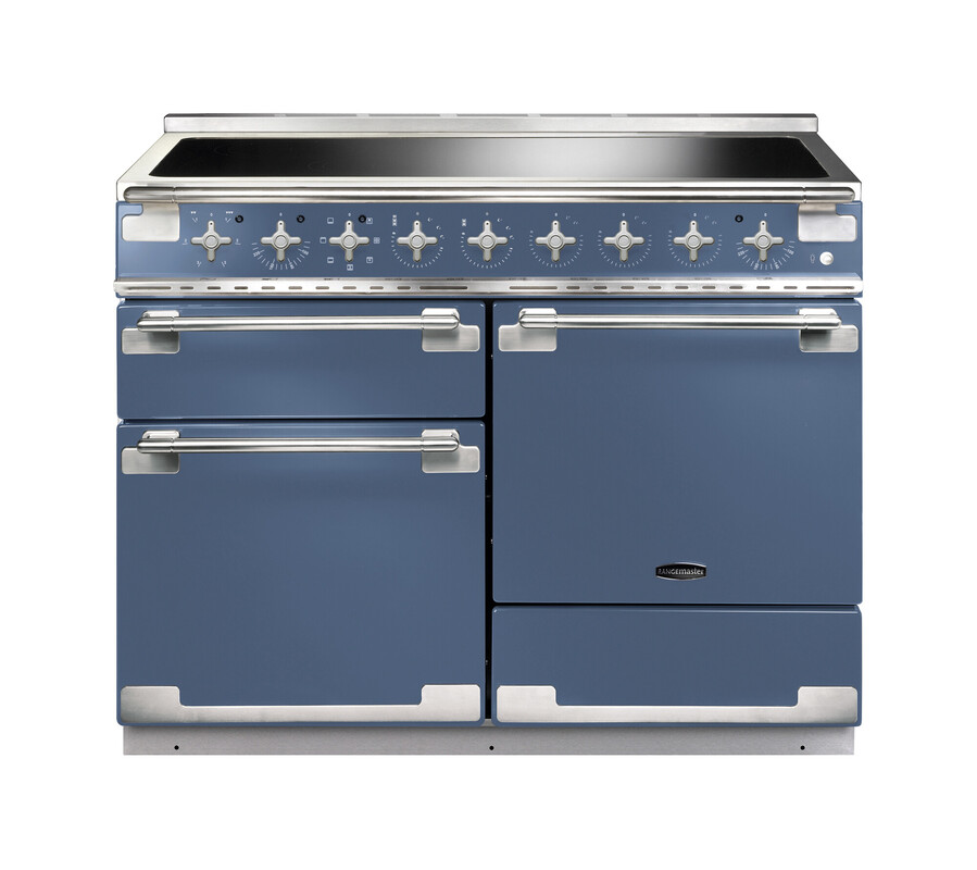 Rangemaster Elise 110 Induction Stone Blue with Brushed Nickel trim