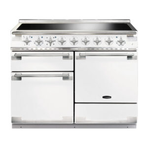 Rangemaster Elise 110 Induction White with Brushed Nickel trim