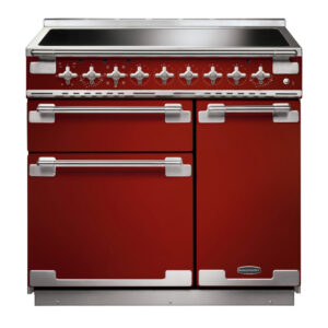 Rangemaster Elise 90 Induction Cherry Red with Brushed Nickel trim