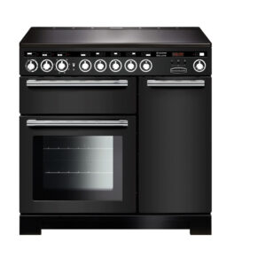 Rangemaster Encore Deluxe 90 Induction Charcoal Black with Chrome trim