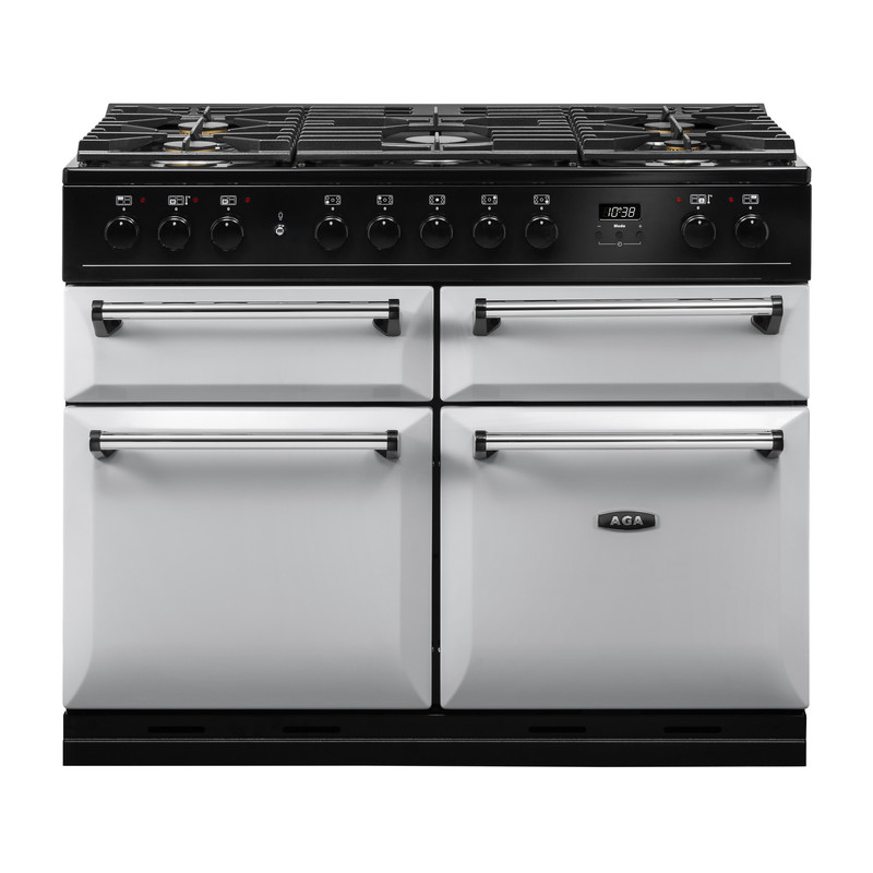 AGA Masterchef Deluxe 110 Dual Fuel<br />
Pearl Ashes with Chrome trim